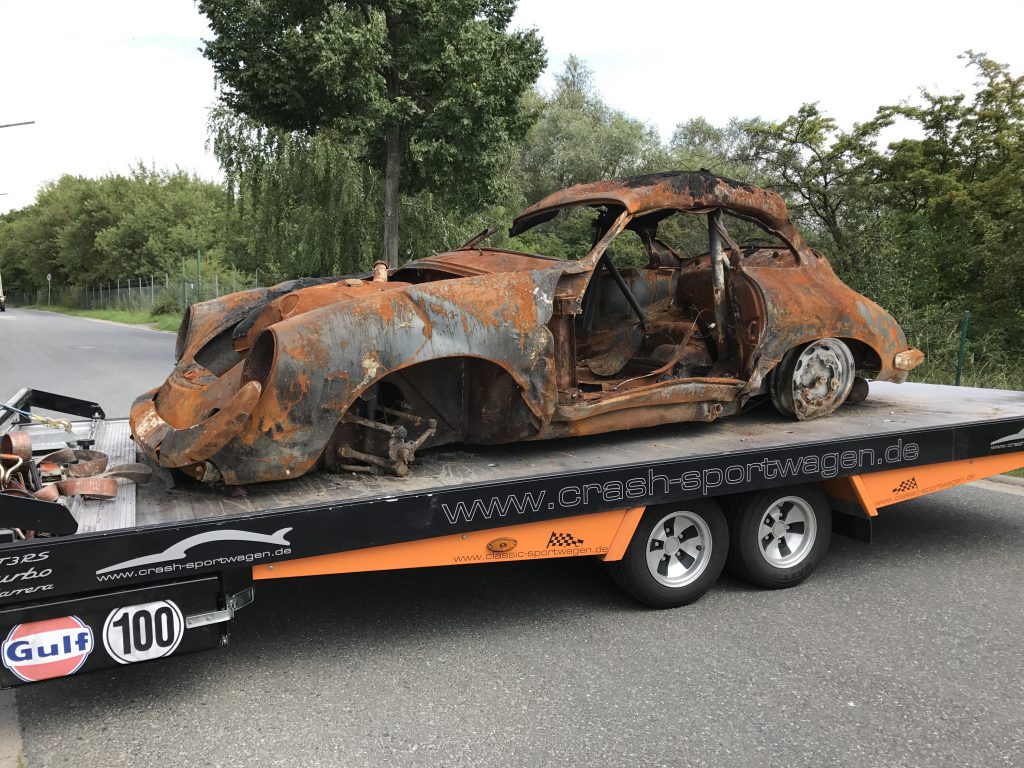 Porsche 356 Brandschaden Transport